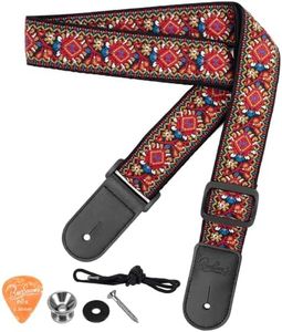 Ukulele Strap, BestSounds Jacquard Weave Adjustable Uke Mandolin Shoulder Straps for Adult & Kids, Ukulele Button Accessories
