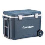 Subcold MOBI Wheeled Cooler Box – Insulated Cool Box on Wheels with Handles and Drain | Ice Cooler for Travel, Car, Camping & Outdoor | Stays Cool for Days | PU Foam Insulation (Blue) (45L)
