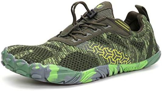 WHITIN Men's Trail Running Minimalist Barefoot Shoes, Green, 7.5