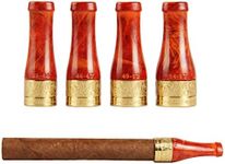 CIGARISM Pure Copper Resin Cigar Mouthpiece Nozzle Holder Pipe 4 Sizes (Red)