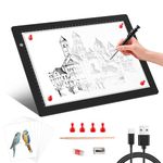 Zocelight A4 Light Box for tracing,Ultra-Thin Magnetic led Light pad for Diamond Painting,Stepless dimming Copy Board for Drawing,Sketching,Tattoo,lightbox for Artists,X-ray Viewing,Weeding Vinyl