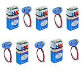 AVS COMPONENTS HI WATT 9V Battery with Battery Cap for DIY Science Projects Pack of 5 Pcs