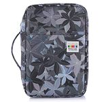 BTSKY Colored Pencil Case 300 Slots Pen Pencil Bag Organizer with Handy Wrap Portable- Multilayer Holder for Crayola Colored Pencils & Gel Pen Black Leaf