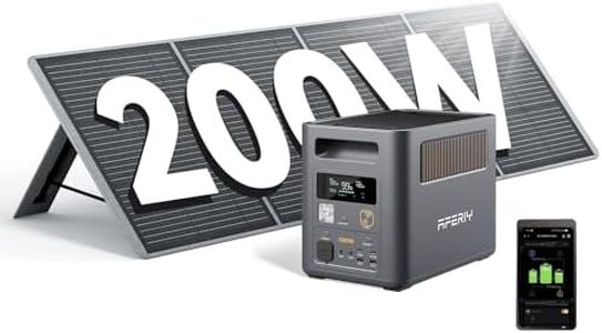 AFERIY 1800W/1024Wh Powerstation mit 200W Solarpanel, Erweiterbar Auf 5120Wh LiFePO4 Solargenerator & 1Std Schnellladung, <10ms USV, 9 Ausgänge, mit APP, Reine SW 230V, für Camping/Garten/Notfall