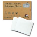 Simple Living Eco Laundry Detergent Sheets UK Simplify Your Laundry with Compact Laundry Sheets Detergent Eco Washing Detergent Sheets Non Bio & Skin-Friendly Travel Wash (64 Sheet Pack, Coconut)