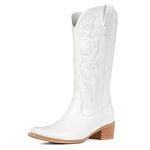 Choiran White Cowboy Boots for Wome