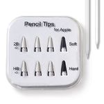 Leideli Pencil Tips Soft Wear-Resistant Damping Pen Tip For Apple Replacement 2B Stylus Fine Nib Compatible With iPad Air Mini Pro Apple Pencil 1St Gen&2Nd Generation-6+2 Packs