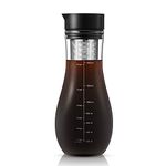 Soulhand Cold Brew Coffee Maker, Airtight Iced Coffee Tea Pitcher Brewer Maker Infuser 48oz 1.5L Glass Pot with Spout, Removable Stainless Steel Steeping Filter Basket for Iced Coffee Tea