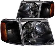Anzo USA 111041 Ford Explorer Sport Trac Crystal Black Headlight Assembly - (Sold in Pairs)