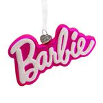 Hallmark Mattel Barbie Logo Christmas Ornament, Blown Glass