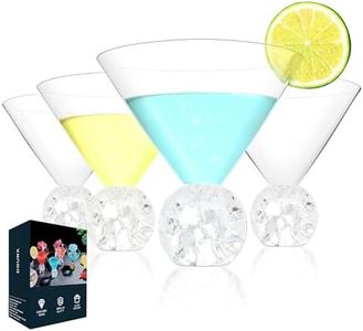 Dounx 10oz Cocktail Glasses Set of 4, Crystal Martini Glasses for Bar, Margarita, Cosmopolitan, Manhattan, Gimlet, Pisco Sour, Lead-free Glasses, Rupture Crystal Ball Base, Reusable Clear Glass