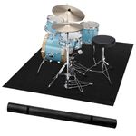 Drum Rug | 5x6.6Ft, Drum Mat with Non-Slip Grip Bottom & Noise Reduction, Soundproof Drum Pad for Studio, Apartment, Outdoor, Electric Drum Accessories Gift for Drummers, Black