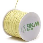 9KM DWLIFE Braided Kevlar String 100lb~1500lb Fishing Assist Line High Strength Tensile Heat Resistant for Paracord Cord Ultralight Tactical Survival Rope Kite Flying Outdoor Activities (200Lb 100Ft)