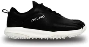 Peluva Apollo Golf | Women's 5-Toe, Zero-Drop Barefoot, Leather Shoe Black/White