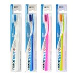 Fimodent Soft Toothbrush with Gums and Teeth Protection System – Equipped with 3980 UltraX Bristles with Soft Hardness Delicate on Gums and Enamel – 4 Toothbrushes in Assorted Colours