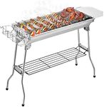 Fit4home Charcoal Barbecues - Portable Camping BBQ Grill for Travel Camping & Caravan, Small Stainless Steel Outdoor Barbecues & Smokers with Stand | CJ0007