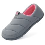 LongBay Women's Cosy Slippers Supportive Removable Massage Insole Ladies Versatile House Shoes Non-Slip Indoor Outdoor Grey, 5/UK
