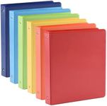 SUQJOY 1 inch 3-Ring Binder, 1“ Round Ring Binder with 2 Inside Pockets, Clear View Cover Binder Holds 8.5'' x 11''Paper for Office/Home/School Supply, 6 Pack (Assorted 6 Colors)