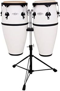 Toca 2300FWH Synergy Series Fiberglass Conga Set with Stand - White