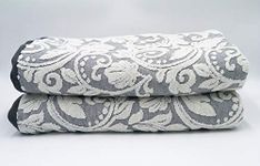 Lex's Linens Jacquard Floral Embossed Towels (Pack of 2 Bath Grey)