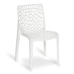 Oaknest Unboxing Furniture Supreme Web Plastic Chair| Armless Chair for Dining Room Set, Cafe and Restaurents | Weight Bearing Upto 220kg | 6 Months Warranty*| (Color: Milky White | 1 Piece)