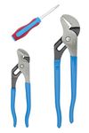 Channellock GS-1S Tongue and Groove Plier Set with 2-in-1 Screwdriver, 2-Piece