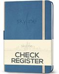 Skyline Check Register – Accounting Ledger Log Book for Income & Expenses – Transaction Checkbook for Small Business – Checking Account Notebook for Financial Transactions – A5, Hardcover, Smoke Blue