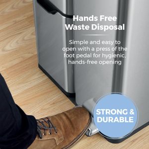 Tower Steel Pedal Bin – Silver Waste Bin