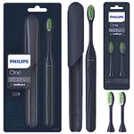 SONICARE Adult Philips One Battery Manual Toothbrush, Brush Head Bundle, Midnight Blue, Bd1002/Az, 1 Piece