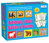 Creative's Animals Their Babies & Sounds | 2 in1 Game for Children | Beautiful Animals & Their Picture Cards | Child Learn About Domestic & Wild Animals | Matching Card Game for Ages 4 & up.