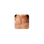 CHESKY Gold Necklace for Women-14K Plated/S925 sterling silver Snake Chain Necklace Dainty Simple Chunky Herringbone Necklace Gold Choker Necklaces Jewelry for Women, Gold Plated, No Gemstone