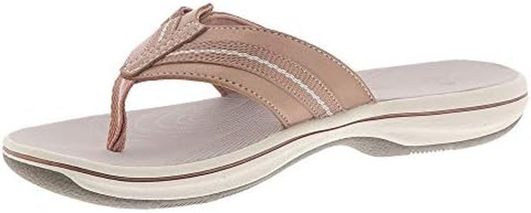 Clarks Women's Brinkley Jazz Flip-Flop, Rose Gold, 10
