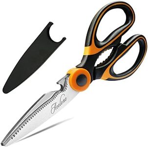 Acelone Kitchen Shears,Premium Heavy Duty Shears Ultra Sharp Stainless Steel Multi-function Kitchen Scissors for Chicken/Poultry/Fish/Meat/Vegetables/Herbs/BBQ… (Orange black)