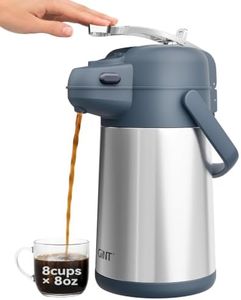 GiNT 74oz Coffee Airpot Thermal Carafe Dispenser with Pump, Stainless Steel Vacuum Insulated Lever-Action Airpots for Coffee to Keep Hot/Cold Retention (2.2L)