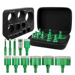 KURSTOL Diamond Core Drill Bit Kit - 6/8/10/25/28/32/35/45/50/65mm Triangle Shank +4/5"(20mm) Finger milling Bit Tile Hole Saws for Drilling/Enlaging Porcelain Ceramic Tile Granite Marble Stone