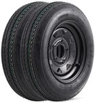 GarveeTech 4.80-12 4.80x12 480-12 Tires with 12'' Rims, 2 Pack 4.80-12 Tire 5 Lug on 4.5'', Load Range C 6PR, Muti Function Lawn Mower & Tractor Turf & Boat Tire, Black