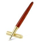 Cobee® Wooden Fountain Pens, Handcrafted Wood Fountain Pen Vintage Luxury Pen 0.5mm Fine Point Pen Business Pen Smooth Writing for Journaling Calligraphy Gift Supplies (Brown)