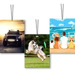 Custom Air Freshener for Car - Double Sided Photo Personalized Car Scents Air Freshener, Smell Air Fresheners With Picture for Wardrobe, Bathroom,Hanging Ornaments (Rectangle)