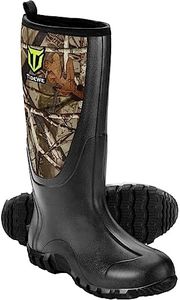 TIDEWE Rubber Boots for Men Multi-Season, Waterproof Rain Boots with Steel Shank, 6mm Neoprene Sturdy Rubber Outdoor Hunting Boots Size 11 (Next Camo G2)