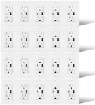 Type C USB Outlet 24W 20PK,Greencycle 10 Pack 4.8A Quick Charge AC Outlets Receptacle,15 Amp Type A Tamper Resistant Outlet Compatible with Apple Devices, Samsung Devices, Google Devices, UL