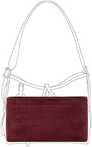 OAikor Purse Organizer Insert for Handbags, Velvet Bag Organizer for Tote,Fit LV Carryall PM and More. (PM-Wine Red-Velvet)