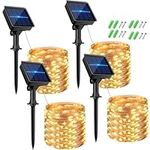 4 Packs Solar Fairy Lights Outdoor, 8 Modes 8M/26FT Solar String Lights Waterproof, Copper Wire Micro Solar Lights Outdoor Garden for Christmas Tree Wedding Party Patio Yard DIY Decoration