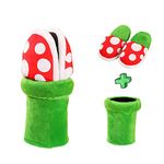 JiangJie Kawaii Piranha Plants Plush Home Wear Slippers Cannibal Flower Shape Cosplay Shoes/Dot Pattern Slippers Loafer with Pipe Pot Holder for Adults Teens Women and Men Home Shoes Xmas Gifts