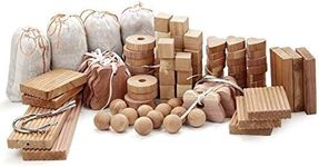 Kilocircle Cedar Blocks Clothes Storage, 100 Items Cedar Valuable Pack with red Aromatic Cedar Blocks/Hang ups for Closet-Storage Accessories