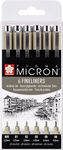 Pigma Micron 6 Fineliners, Pack of 6