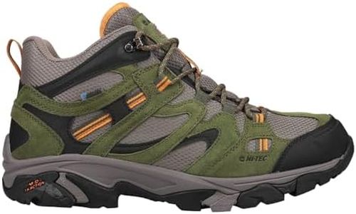 Hi-Tec Mens Ht Ravus Mid Wp Lace Up Hiking Hiking Casual Boots Ankle - Brown, Green, Grey, 10