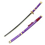 Kawaii Kart One Piece Cosplay Sword Roronoa Zoro Life Size Enma Replica Wooden Katana - 104 cm Perfect for Anime Gift, Anime Cosplay, Anime Merchandise Collectibles