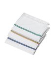 RAMRAJ Pack of 3 Premium Cotton Soft Feel White with Small Border Bath Towel(White;OS)