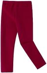 Rysly Girls Winter Thick Warm Long Pants Fleece Lined Leggings Thermal Leggings (Burgundy 140)