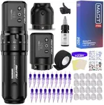 Mast Tattoo Wireless Tattoo Kit Fold Pro Tattoo Pen Machine Gun with 2 Batteries Complete Tattoo Kit Needles Cartridges MY032
